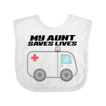 Inktastic My Aunt Saves Lives- Ambulance Boys or Girls Baby Bib