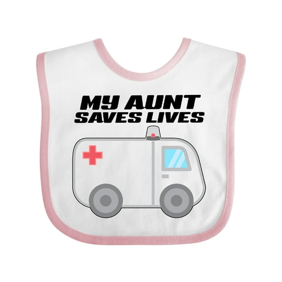 Inktastic My Aunt Saves Lives- Ambulance Boys or Girls Baby Bib