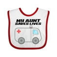 thumbnail image 1 of Inktastic My Aunt Saves Lives- Ambulance Boys or Girls Baby Bib, 1 of 4