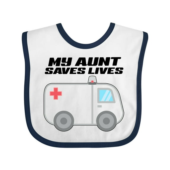 Inktastic My Aunt Saves Lives- Ambulance Boys or Girls Baby Bib