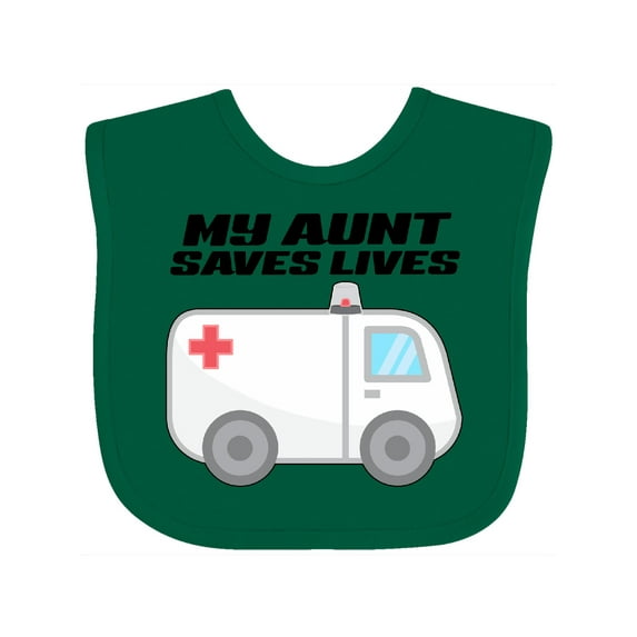 Inktastic My Aunt Saves Lives- Ambulance Boys or Girls Baby Bib