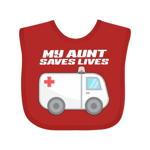 Inktastic My Aunt Saves Lives- Ambulance Boys or Girls Baby Bib
