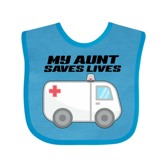 Inktastic My Aunt Saves Lives- Ambulance Boys or Girls Baby Bib