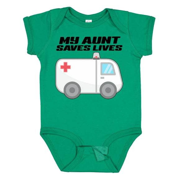 Inktastic My Aunt Saves Lives Ambulance Boys or Girls Baby Bodysuit