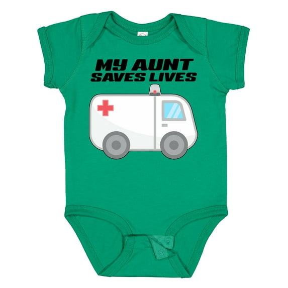 Inktastic My Aunt Saves Lives Ambulance Boys or Girls Baby Bodysuit