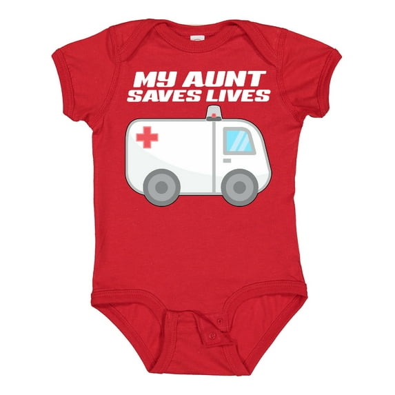 Inktastic My Aunt Saves Lives Ambulance Boys or Girls Baby Bodysuit