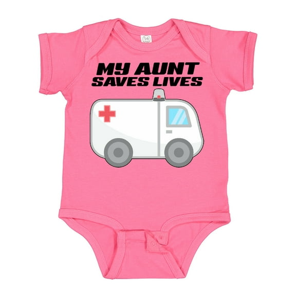Inktastic My Aunt Saves Lives Ambulance Boys or Girls Baby Bodysuit