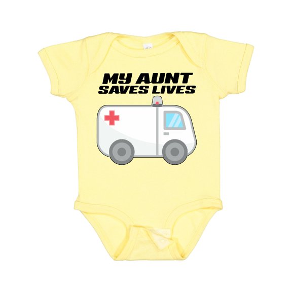 Inktastic My Aunt Saves Lives Ambulance Boys or Girls Baby Bodysuit
