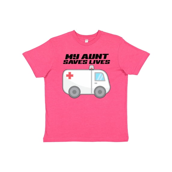 Inktastic My Aunt Saves Lives- Ambulance Youth T-Shirt