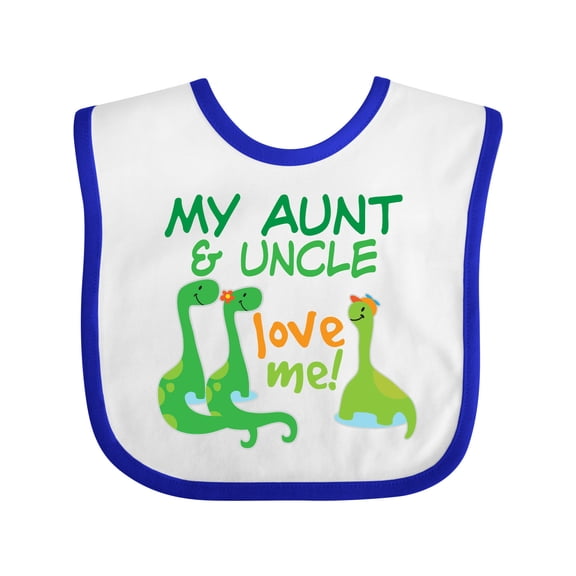 Inktastic My Aunt and Uncle Love Me Dinosaur Boys Baby Bib