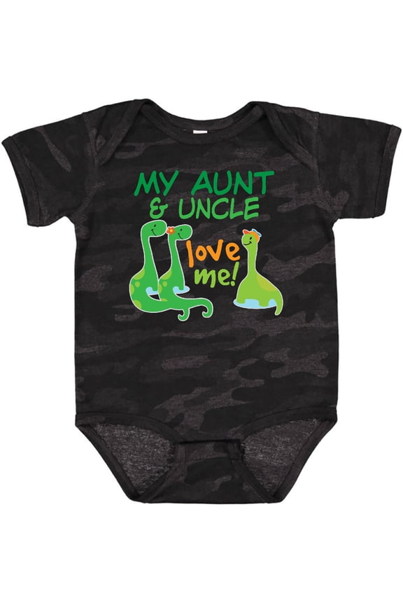 My Aunt and Uncle Love Me Dinosaur Boys Baby Bodysuit