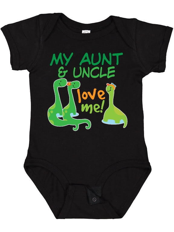 My Aunt and Uncle Love Me Dinosaur Boys Baby Bodysuit
