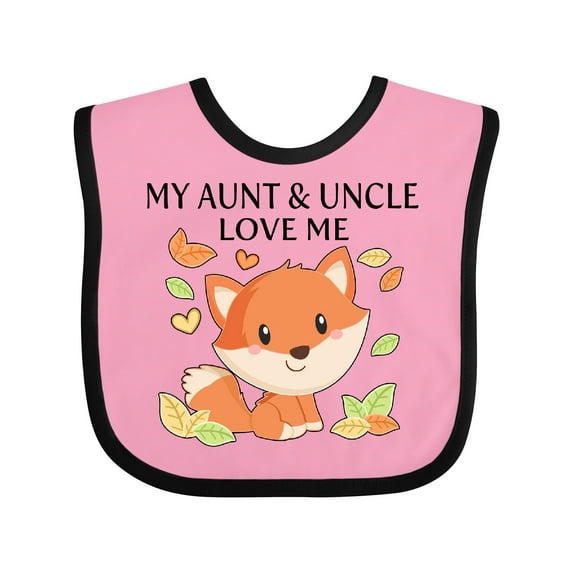 Inktastic My Aunt and Uncle Love Me- Little Fox Boys or Girls Baby Bib
