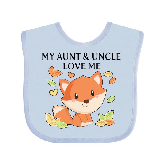 Inktastic My Aunt and Uncle Love Me- Little Fox Boys or Girls Baby Bib