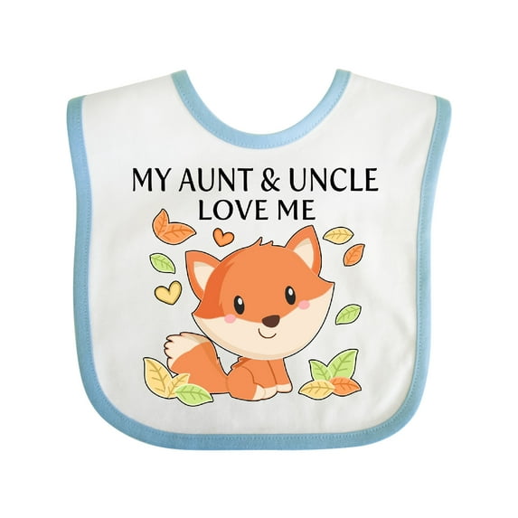 Inktastic My Aunt and Uncle Love Me- Little Fox Boys or Girls Baby Bib