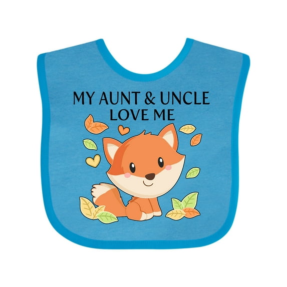 Inktastic My Aunt and Uncle Love Me- Little Fox Boys or Girls Baby Bib