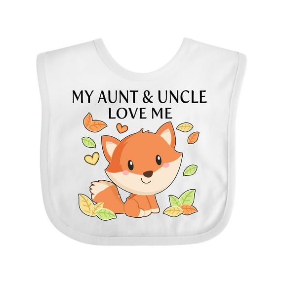Inktastic My Aunt and Uncle Love Me- Little Fox Boys or Girls Baby Bib