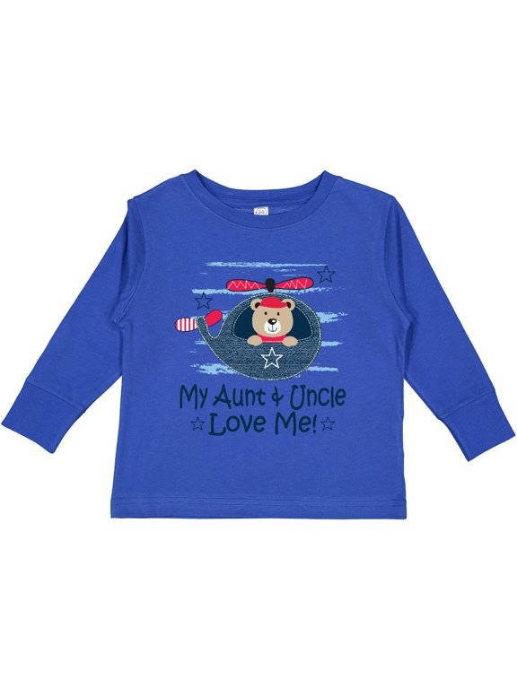 My Aunt and Uncle Love Me Nephew Bear Boys Long Sleeve Toddler T-Shirt