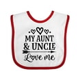 thumbnail image 1 of Inktastic My Aunt and Uncle Love Me Niece Boys or Girls Baby Bib, 1 of 4