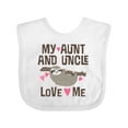 thumbnail image 1 of Inktastic My Aunt and Uncle Love Me Sloth Girls Baby Bib, 1 of 4