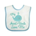 thumbnail image 1 of Inktastic My Aunt and Uncle Love Me Whale Boys or Girls Baby Bib, 1 of 4