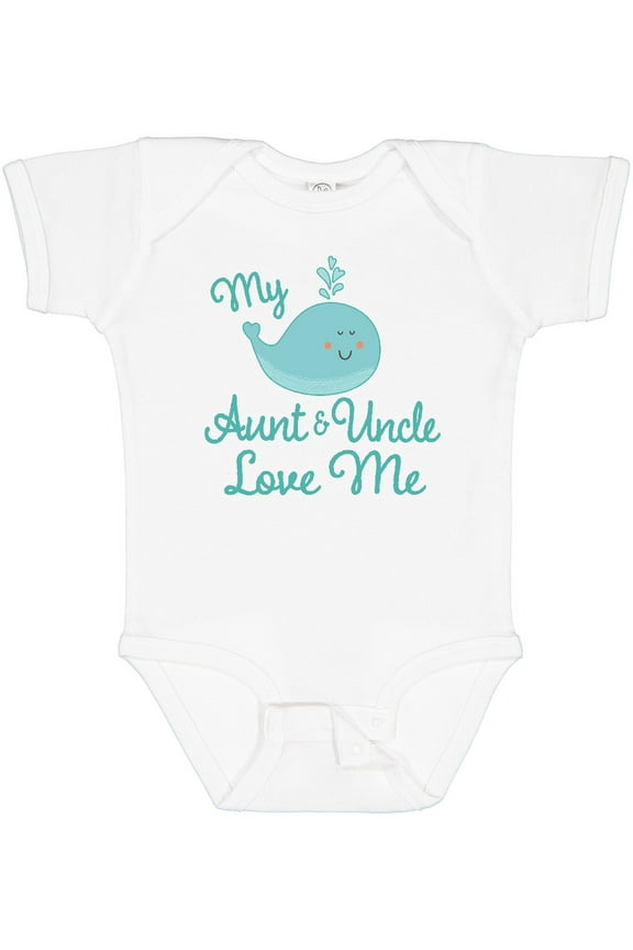 My Aunt and Uncle Love Me Whale Boys or Girls Baby Bodysuit