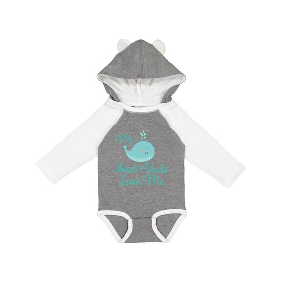 Inktastic My Aunt and Uncle Love Me Whale Boys or Girls Long Sleeve Baby Bodysuit