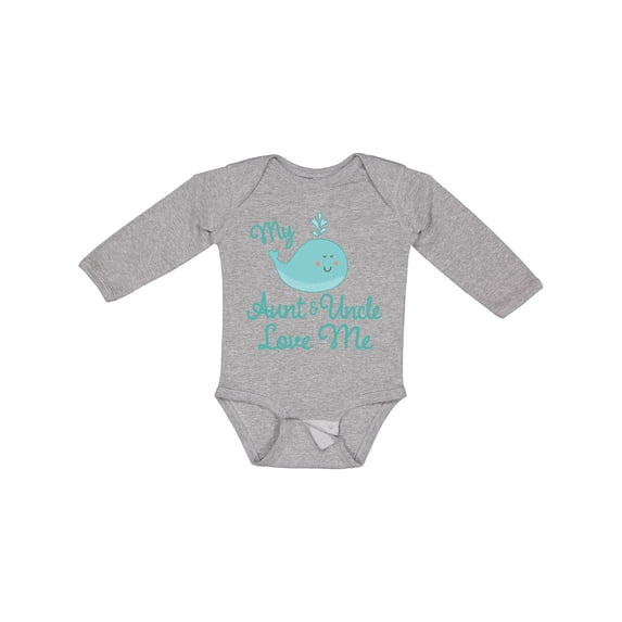 Inktastic My Aunt and Uncle Love Me Whale Boys or Girls Long Sleeve Baby Bodysuit