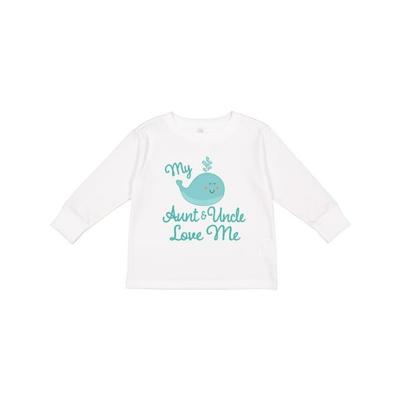 Inktastic My Aunt and Uncle Love Me Whale Boys or Girls Long Sleeve Toddler T-Shirt
