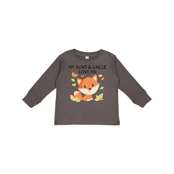Inktastic My Aunt and Uncle Love Me- little fox Boys or Girls Long Sleeve Toddler T-Shirt