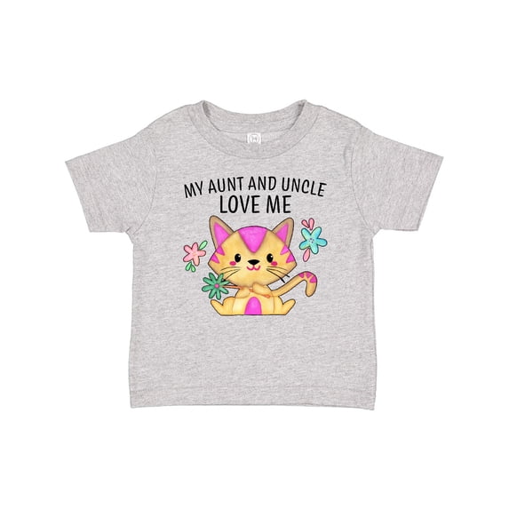 Inktastic My Aunt and Uncle Love Me with Cute Kitten and Flowers Boys or Girls Baby T-Shirt