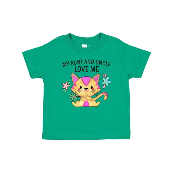 Inktastic My Aunt and Uncle Love Me with Cute Kitten and Flowers Boys or Girls Baby T-Shirt