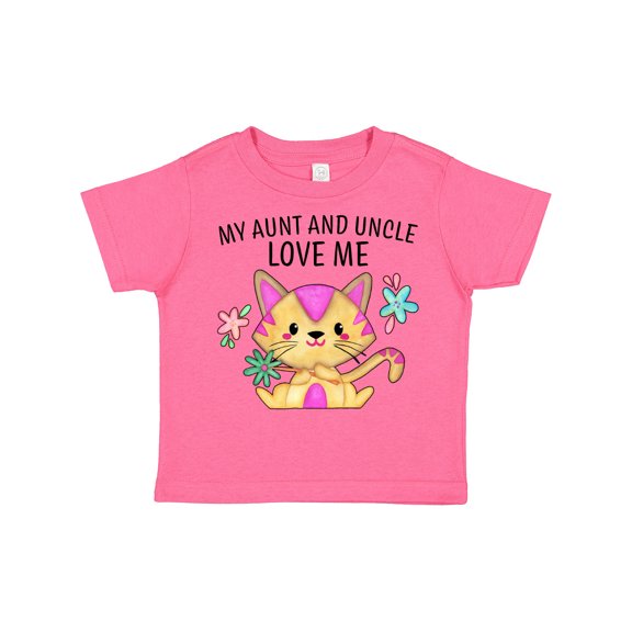 Inktastic My Aunt and Uncle Love Me with Cute Kitten and Flowers Boys or Girls Toddler T-Shirt