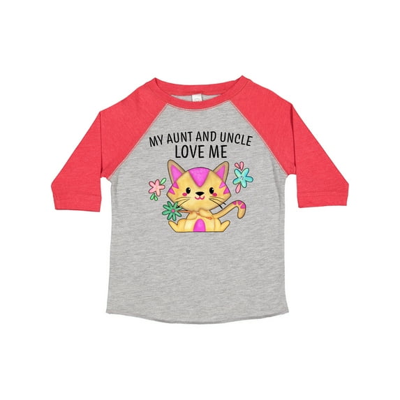 Inktastic My Aunt and Uncle Love Me with Cute Kitten and Flowers Boys or Girls Toddler T-Shirt