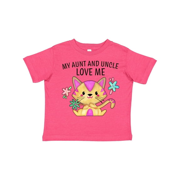 Inktastic My Aunt and Uncle Love Me with Cute Kitten and Flowers Boys or Girls Toddler T-Shirt
