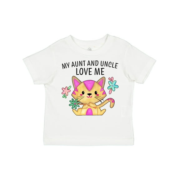 Inktastic My Aunt and Uncle Love Me with Cute Kitten and Flowers Boys or Girls Toddler T-Shirt