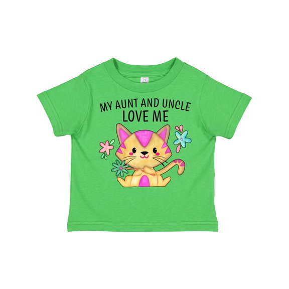 Inktastic My Aunt and Uncle Love Me with Cute Kitten and Flowers Boys or Girls Toddler T-Shirt