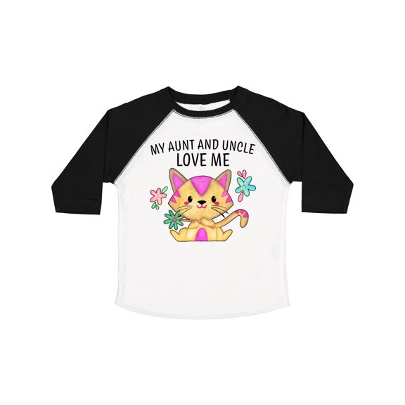 Inktastic My Aunt and Uncle Love Me with Cute Kitten and Flowers Boys or Girls Toddler T-Shirt