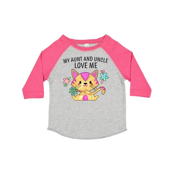 Inktastic My Aunt and Uncle Love Me with Cute Kitten and Flowers Boys or Girls Toddler T-Shirt
