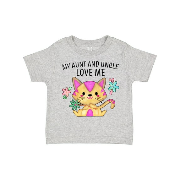 Inktastic My Aunt and Uncle Love Me with Cute Kitten and Flowers Boys or Girls Toddler T-Shirt