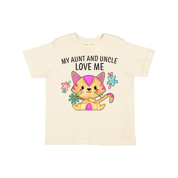 Inktastic My Aunt and Uncle Love Me with Cute Kitten and Flowers Boys or Girls Toddler T-Shirt