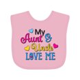 thumbnail image 1 of Inktastic My Aunt and Uncle Love Me with Hearts Boys or Girls Baby Bib, 1 of 4