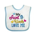 thumbnail image 1 of Inktastic My Aunt and Uncle Love Me with Hearts Boys or Girls Baby Bib, 1 of 4