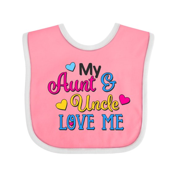 Inktastic My Aunt and Uncle Love Me with Hearts Boys or Girls Baby Bib