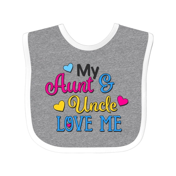 Inktastic My Aunt and Uncle Love Me with Hearts Boys or Girls Baby Bib