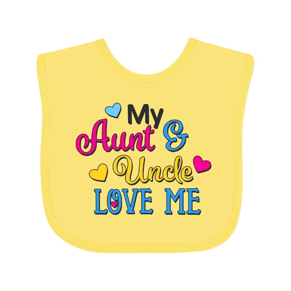 Inktastic My Aunt and Uncle Love Me with Hearts Boys or Girls Baby Bib