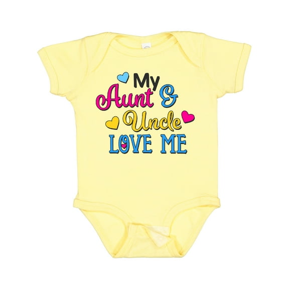 Inktastic My Aunt and Uncle Love Me with Hearts Boys or Girls Baby Bodysuit