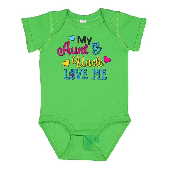 Inktastic My Aunt and Uncle Love Me with Hearts Boys or Girls Baby Bodysuit