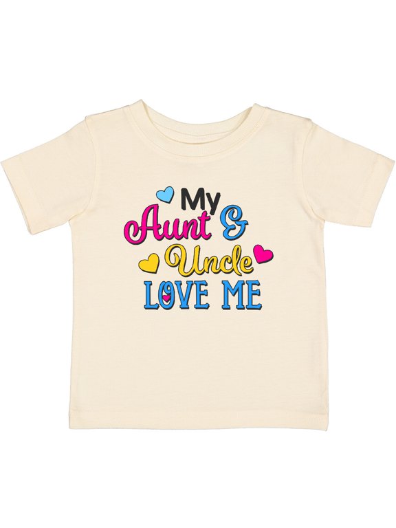 My Aunt and Uncle Love Me with Hearts Boys or Girls Baby T-Shirt
