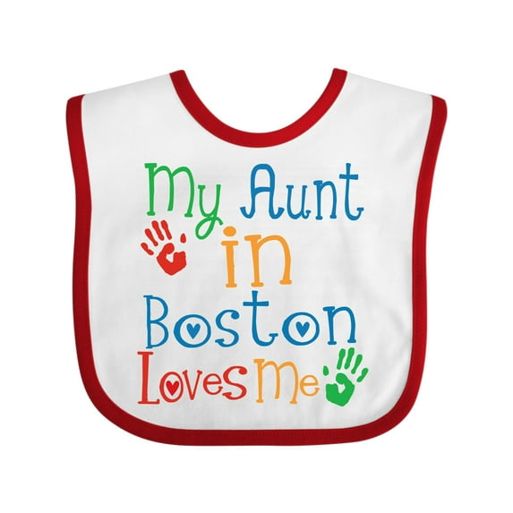 Inktastic My Aunt in Boston Loves Me Boys or Girls Baby Bib